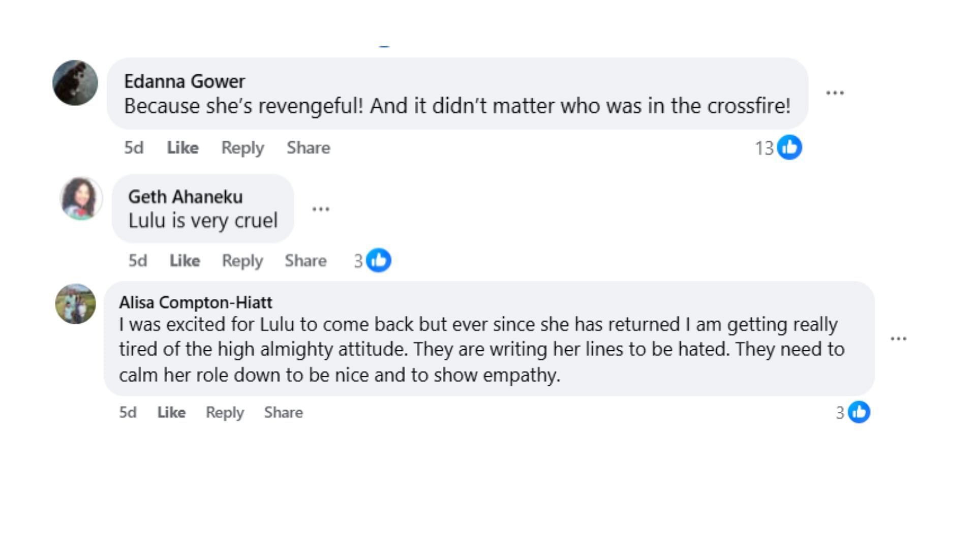 Comments by fans on the post (Image via Facebook/@Joseph Henry)